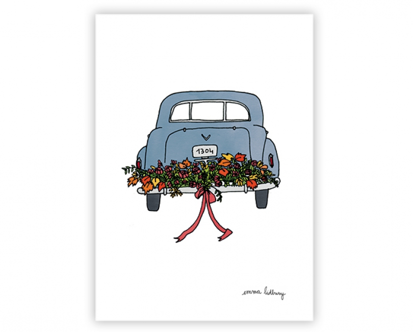 lacarteriedemma-lidbury-carte-Illustration-voiture-mariage
