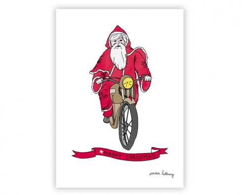 lacarteriedemma-lidbury-carte-moto-pere-noel-christmas Carte père-noël à moto