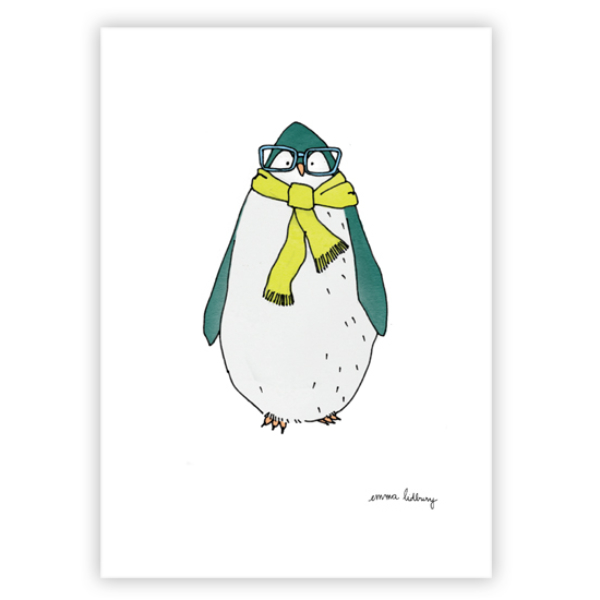 lacarteriedemma-lidbury-carte-Illustration-pinguin-lunette