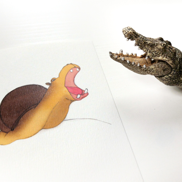 lacarteriedemma-lidbury-Illustration-hippopotame-escargot-kids-enfant-croco